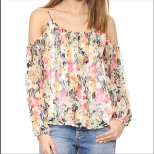 Elizabeth & James Cold Shoulder Floral Top (S)